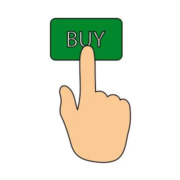 Finger Push The Buy Button Icon Stockillustratie