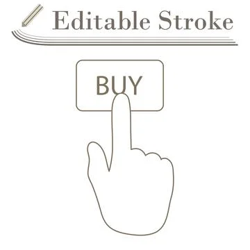 Finger Push The Buy Button Icon Stockillustratie