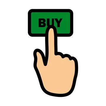 Finger Push The Buy Button Icon Stockillustratie