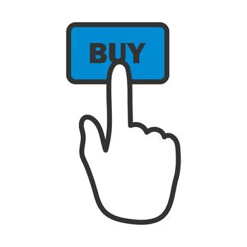 Finger Push The Buy Button Icon Stockillustratie