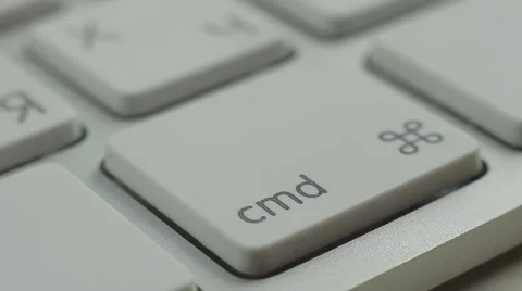 Finger Push Command (Cmd) Key Button of the Keyboard. Close up slow panorama Stock Footage 50474528