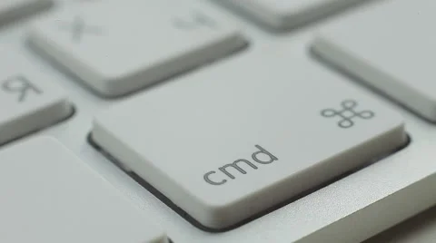 Finger Push Command (Cmd) Key Button of the Keyboard. Close up slow panorama Stock Footage 50474568