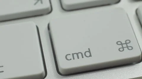 Finger Push Command (Cmd) Key Button of the Keyboard. Close up slow panorama Stock Footage 50474645