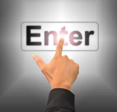 Finger push enter button Stockillustratie