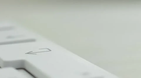 Finger Push Enter/Return Key Button of the Macbook Keyboard. Close up. Stock Footage 50474808