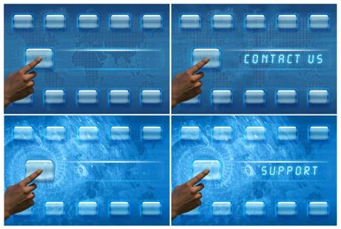 Finger pushing button backgrounds Stock Illustration