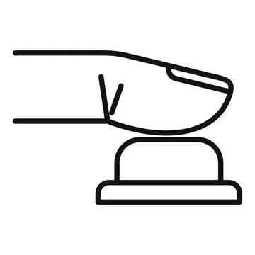 Finger pushing a button, taking action, making a decision Stock Illustration
