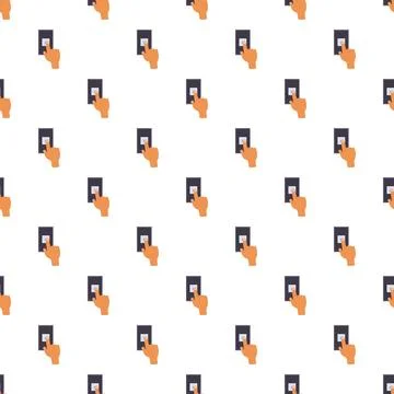 Finger pushing doorbell button seamless pattern Illustrazione stock