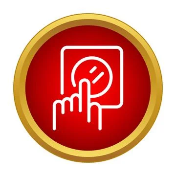 Finger pushing emergency button for fire alarm alert Illustrazione stock