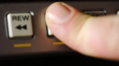 Finger Pushing The Play And Stop Buttons Of A Beta Max Stock Footage 63159731