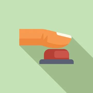 Finger pushing red button activating emergency system Illustrazione stock