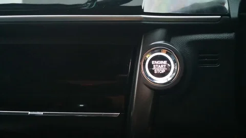 Finger pushing start car button 스톡 동영상 107192643