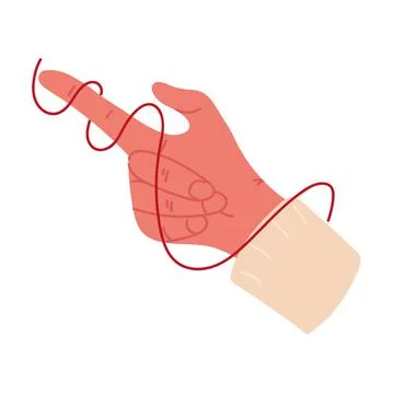 Finger with red string Stock Illustration