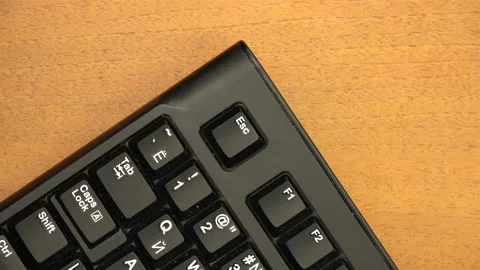 Finger repeatedly presses the corner button Esc Stock Footage 100163681