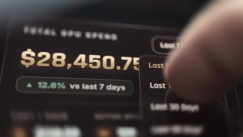 Finger Reviewing Total GPU Spend And Time Period Controls 4K Stock Footage 341334961