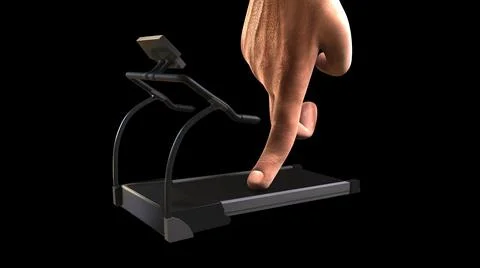 Finger running on treadmill. Illustration