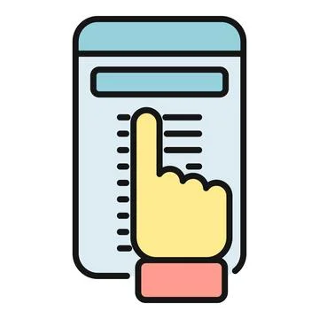 Finger scrolling content on a mobile device screen Stock Illustration