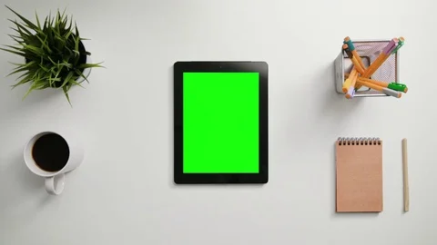 A Finger Scrolling on the Green Touchscreen Stock Footage 83669836