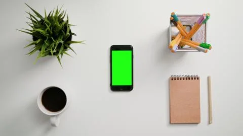A Finger Scrolling on the Smartphone Stock Photos