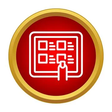 Finger selecting option on digital touch screen interface 스톡 일러스트