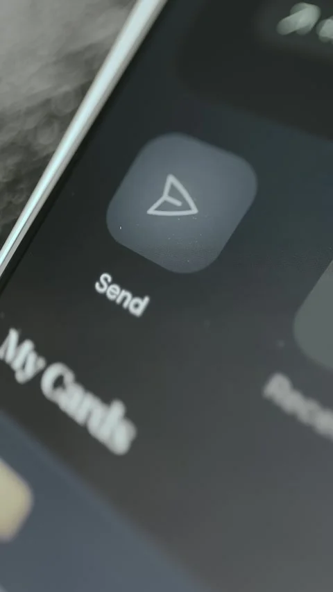 Finger selects Send to initiate a digital payment Stock Footage 332500584