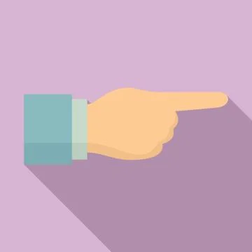 Finger shows icon, flat style Stockillustratie