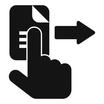 Finger sliding on digital document for electronic signature Stock Illustration