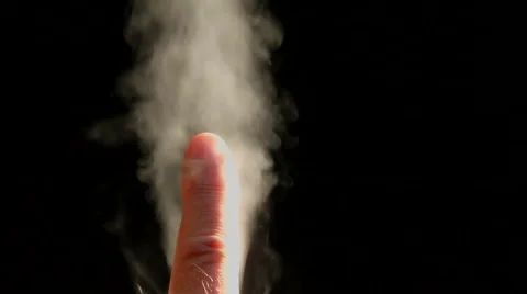 Finger Smoke Spurt Stock Footage 978165