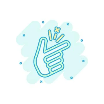 Finger snap icon in comic style. Fingers expression vector cartoon illustrati Stock Illustration