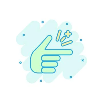 Finger snap icon in comic style. Fingers expression vector cartoon illustrati Stock Illustration
