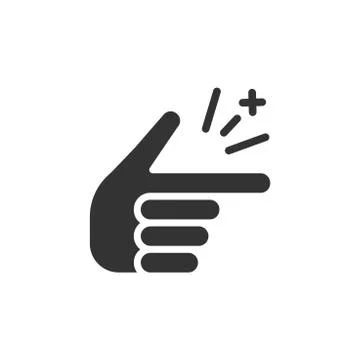 Finger snap icon in flat style. Fingers expression vector illustration on whi Stock Illustration
