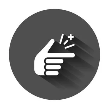 Finger snap icon in flat style. Fingers expression vector illustration with l Stock Illustration