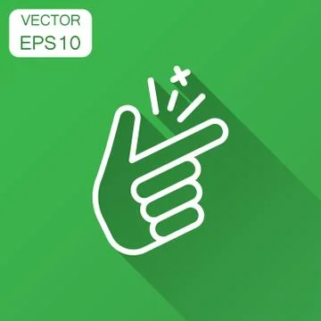 Finger snap icon in flat style. Fingers expression vector illustration with l Stock Illustration