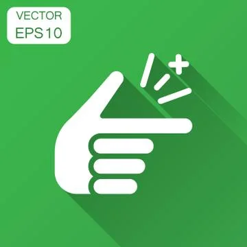 Finger snap icon in flat style. Fingers expression vector illustration with l Stock Illustration