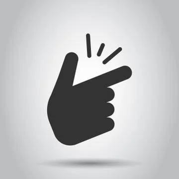 Finger snap icon in flat style. Fingers expression vector illustration on whi Stock Illustration