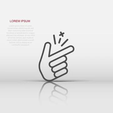 Finger snap icon in flat style. Fingers expression vector illustration on w.. Stock Illustration