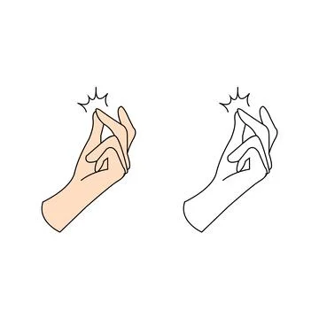 Finger snap on white Illustrazione stock