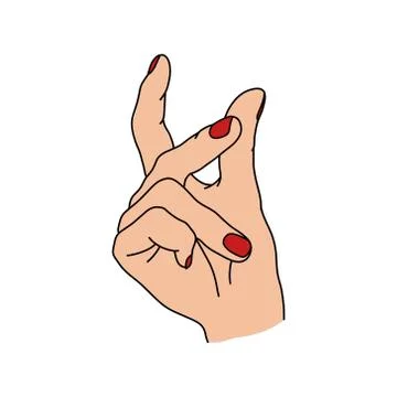 Finger snapping doodle icon, vector color illustration Stock Illustration