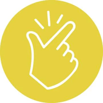 Finger snapping gesture line art symbol icon Stock Illustration