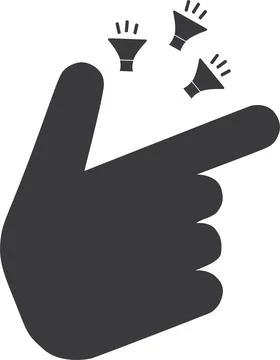 Finger snapping line sign - editable stroke vector illustration eps8 Stock Illustration