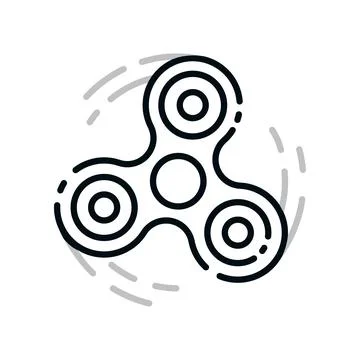 Finger spinner linear logo design Stock Illustration