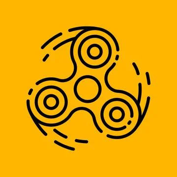 Finger spinner linear logo design Stock Illustration