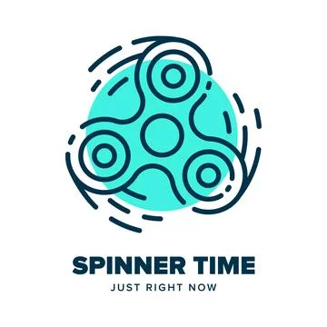 Finger spinner linear logo design Stock Illustration