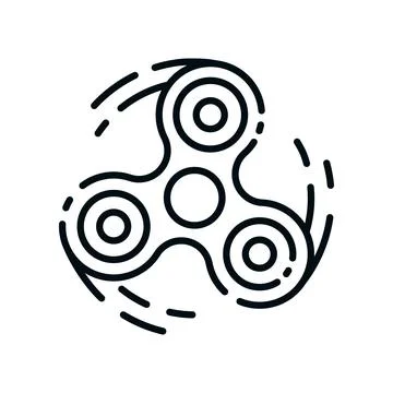 Finger spinner linear logo design Stock Illustration