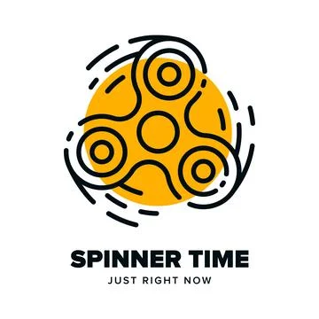 Finger spinner linear logo design Stock Illustration