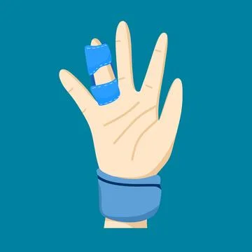 Finger splint on hand, first aid and healthcare concept Stock Illustration