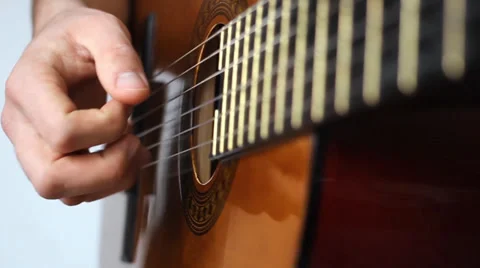 Finger style guitar playing Video stock 34250407