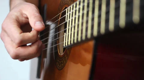 Finger style guitar playing Video stock 34250477