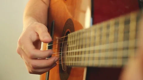 Finger style guitar playing Video stock 48221998