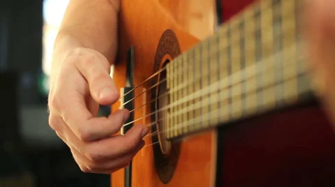 Finger style guitar playing Video stock 48222169